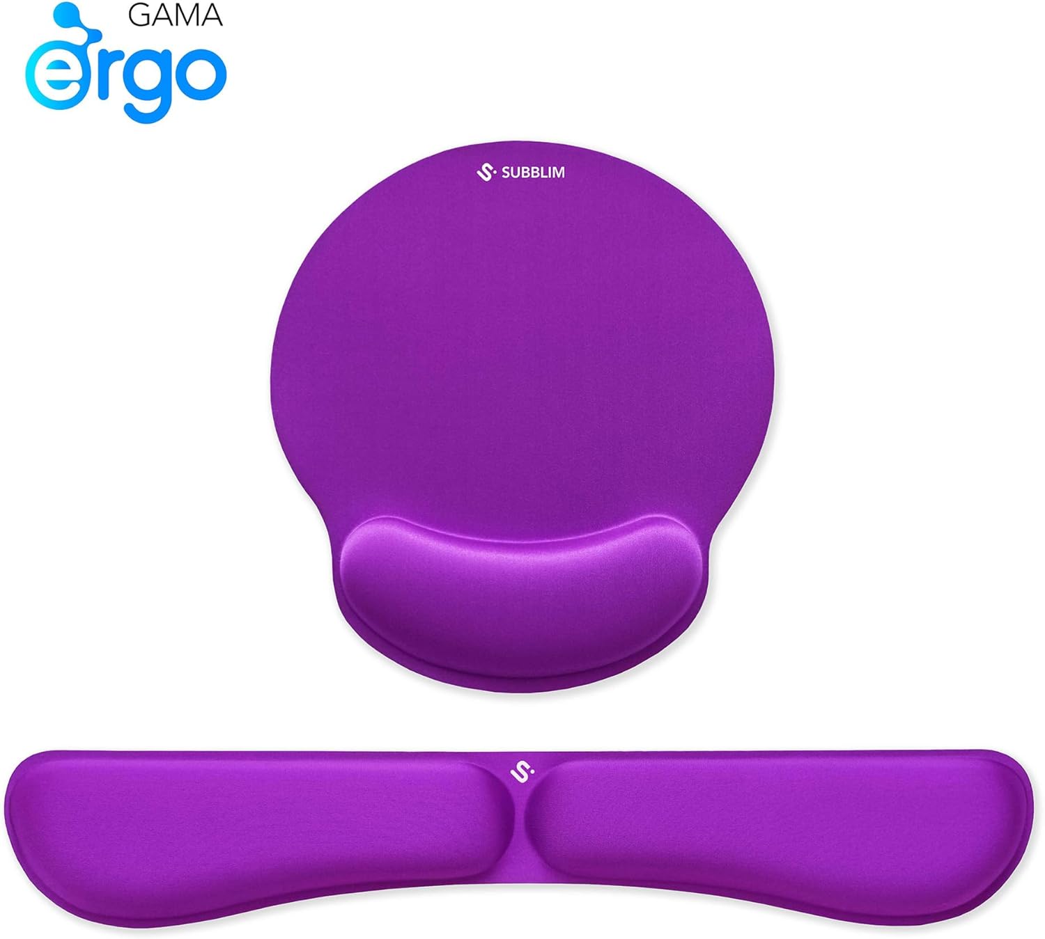 Pack de Apoio de Pulso e Tapete Ergonómico Subblim Ergo MemoryFlex/ Púrpura - Imagem 2