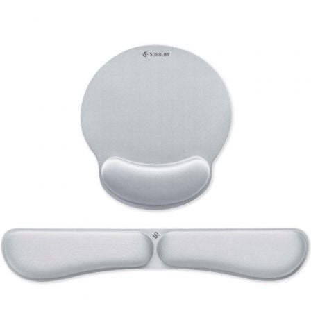 Conjunto de Tapete de Rato e Apoio de Pulso Subblim Ergo MemoryFlex Prateado