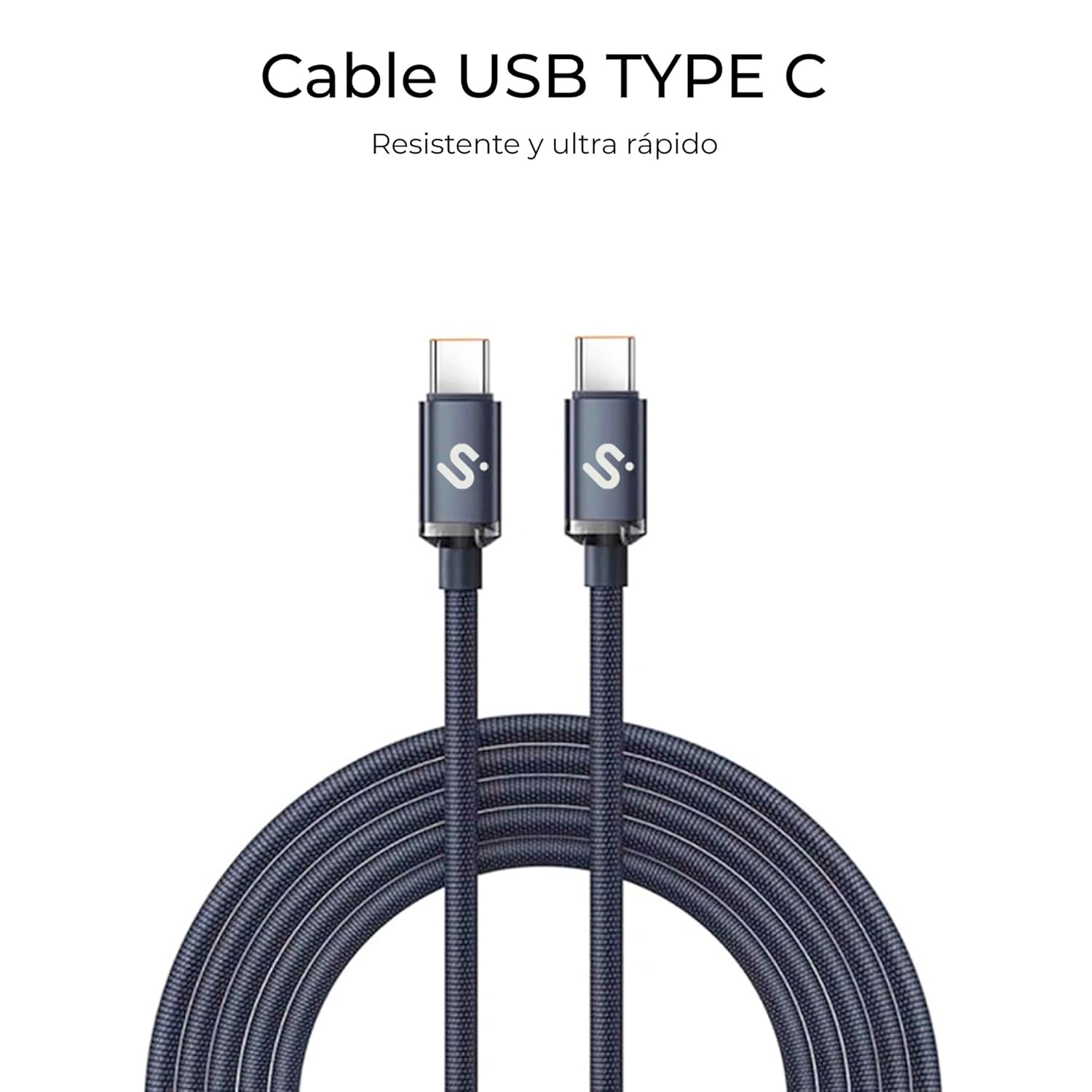 Cabo USB 2.0 Tipo-C Subblim Optimus/ USB Tipo-C Macho - USB Tipo-C Macho/ Até 60W/ 480Mbps/ 1m/ Preto - Imagem 5