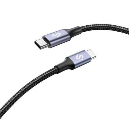 Cabo USB 2.0 Tipo-C Subblim Plus/ USB Tipo-C Macho - USB Tipo-C Macho/ Até 100W/ 480Mbps/ 1m/ Preto