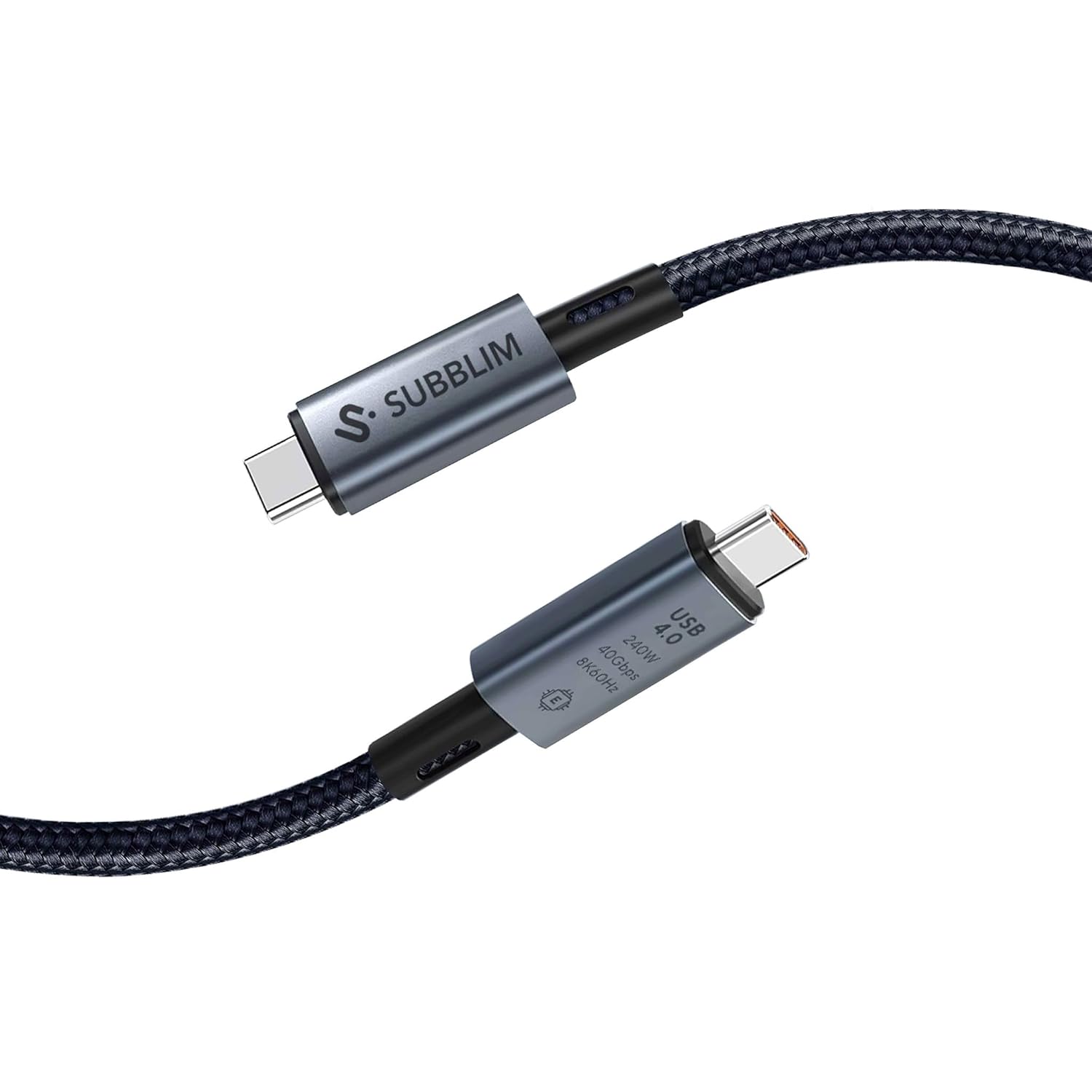 Cabo USB 4.0 Tipo-C Subblim Cabo High/ USB Tipo-C Macho - USB Tipo-C Macho/ Até 240W/ 1.5m/ Preto