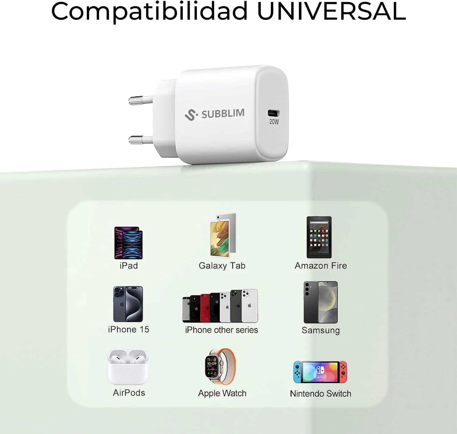 Carregador de Parede SUBBLIM GaN 20W USB-C Power Delivery 3.0 & PPS - Imagem 7