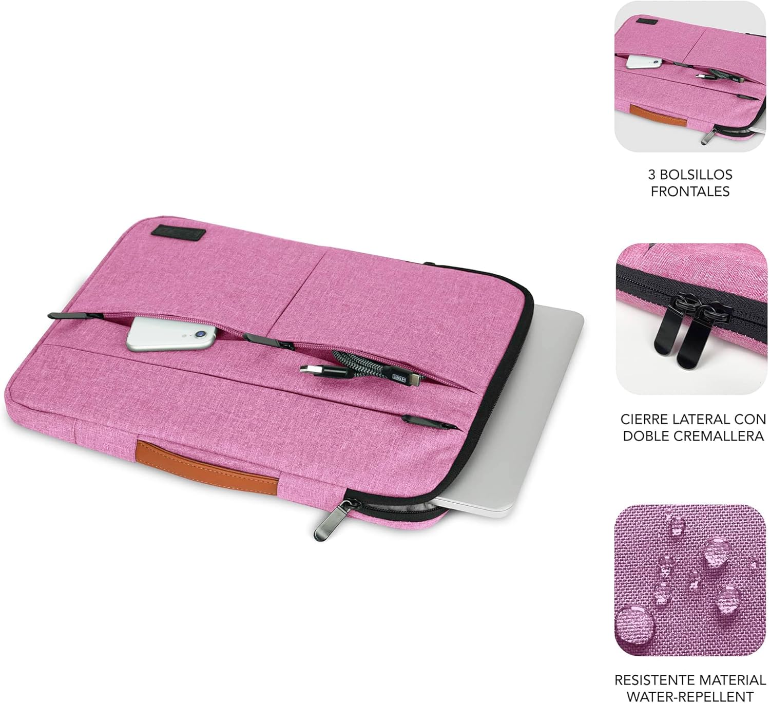 Capa Subblim Air Padding 360 Sleeve para Portáteis até 14"/ Rosa - Imagem 3