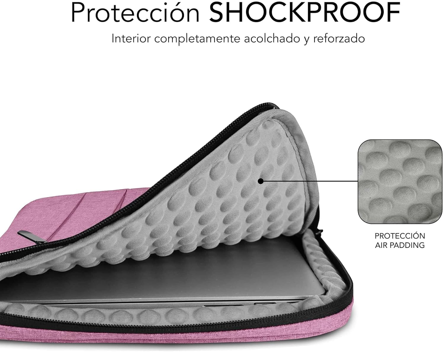Capa Subblim Air Padding 360 Sleeve para Portáteis até 14"/ Rosa - Imagem 4