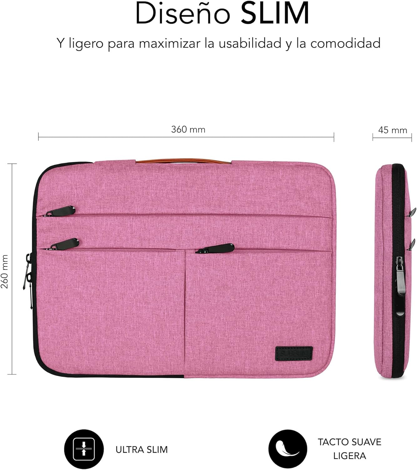Capa Subblim Air Padding 360 Sleeve para Portáteis até 14"/ Rosa - Imagem 6