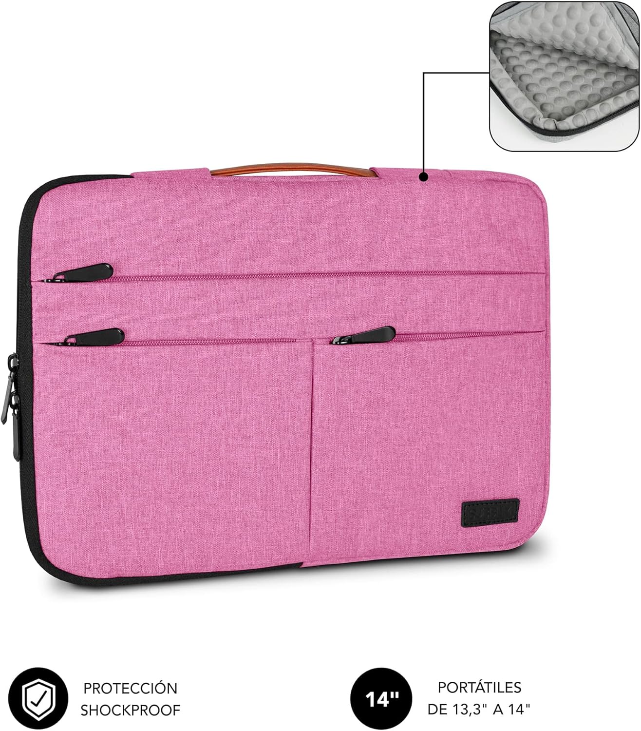 Capa Subblim Air Padding 360 Sleeve para Portáteis até 14"/ Rosa - Imagem 2