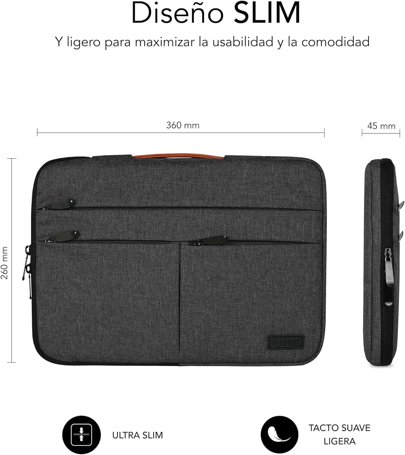 Capa Subblim Air Padding 360 Sleeve para Portáteis até 15.6"/ Cinzento Escuro - Imagem 6