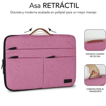 Capa Subblim Air Padding 360 Sleeve para Portáteis até 15.6"/ Rosa - Imagem 4