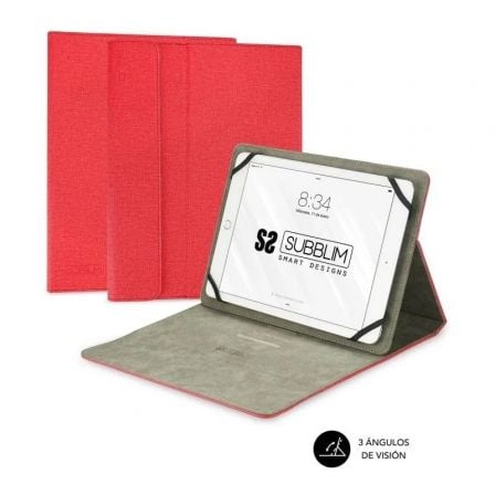 Capa Subblim Clever Stand para Tablets de 9"-10.1"/ Vermelha