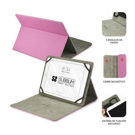Capa Subblim Clever Stand para Tablets de 9"-10.1"/ Rosa - Imagem 2