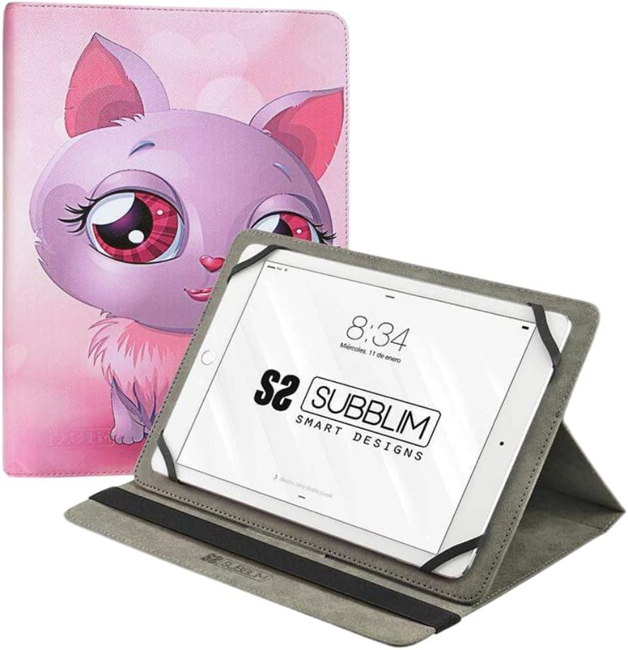 Capa para Tablet SUBBLIM Trendy Cat 10.1" a 11" com Suporte Multi-ângulo e Acabamento em PU