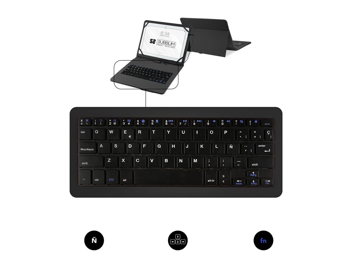 Capa com Teclado Subblim Keytab Pro USB para Tablets de 10.1"-11"/ Preta - Imagem 5