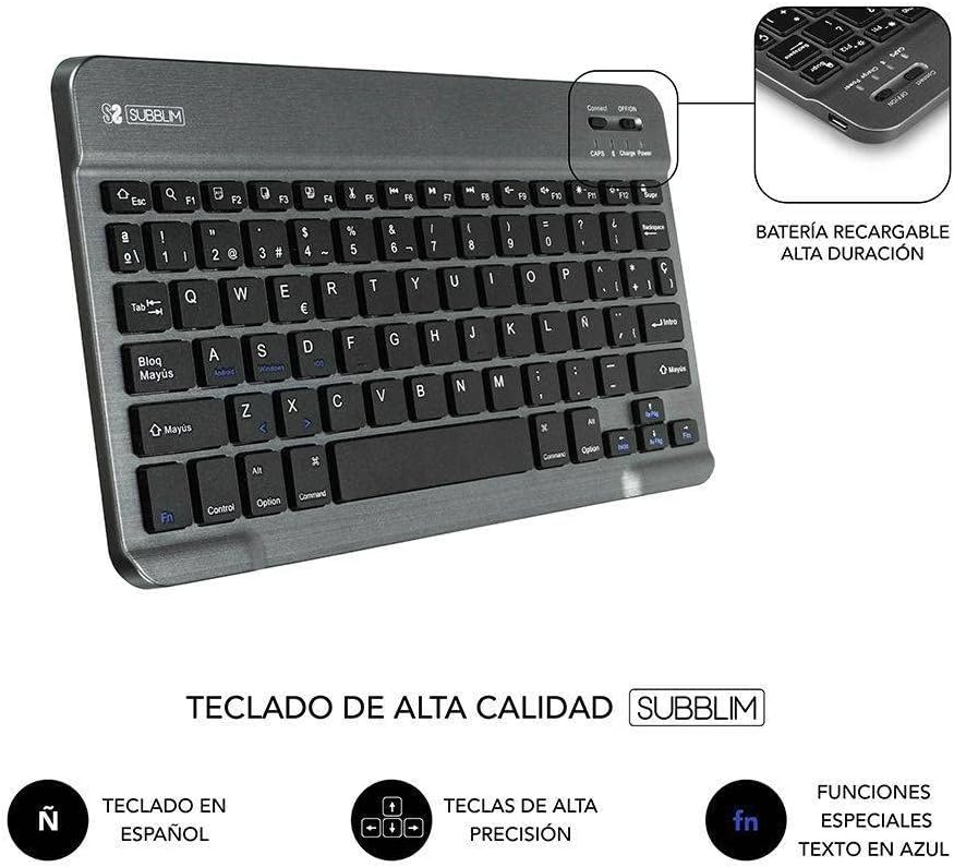 Capa com Teclado Subblim Keytab Pro Bluetooth para Tablets de 10.1"-10.8"/ Preta - Imagem 6