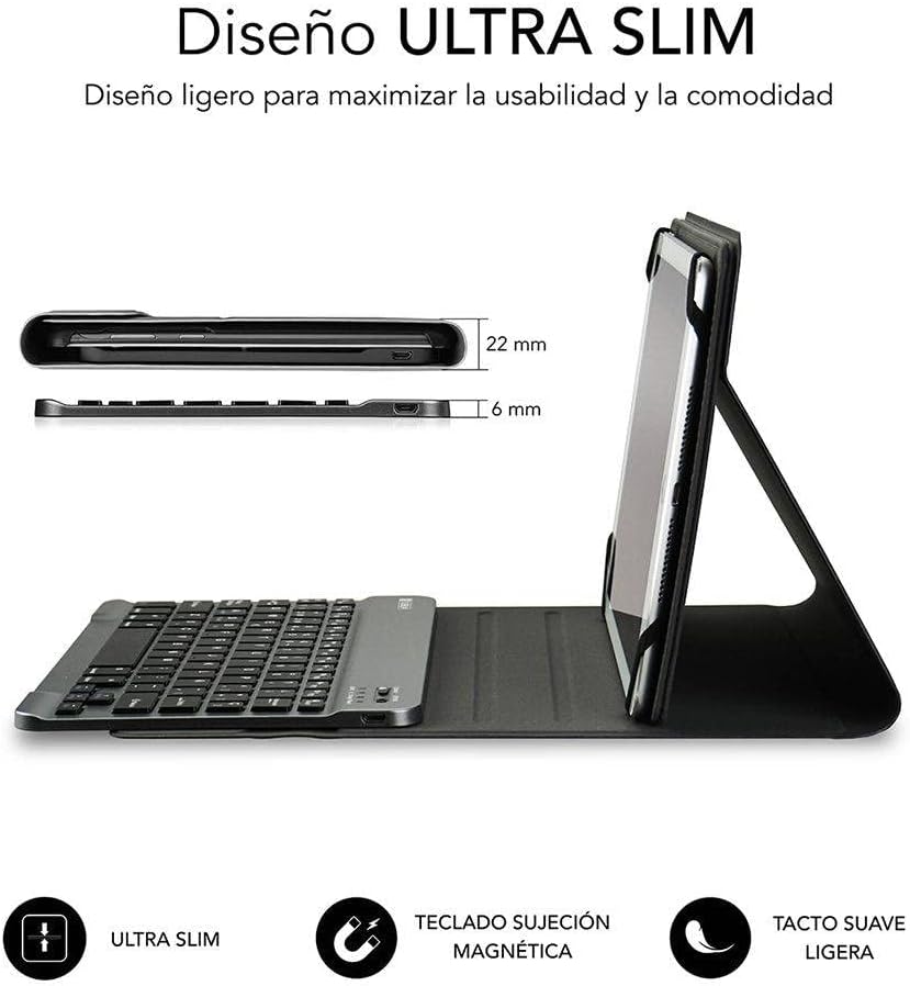 Capa com Teclado Subblim Keytab Pro Bluetooth para Tablets de 10.1"-10.8"/ Vermelha - Imagem 3