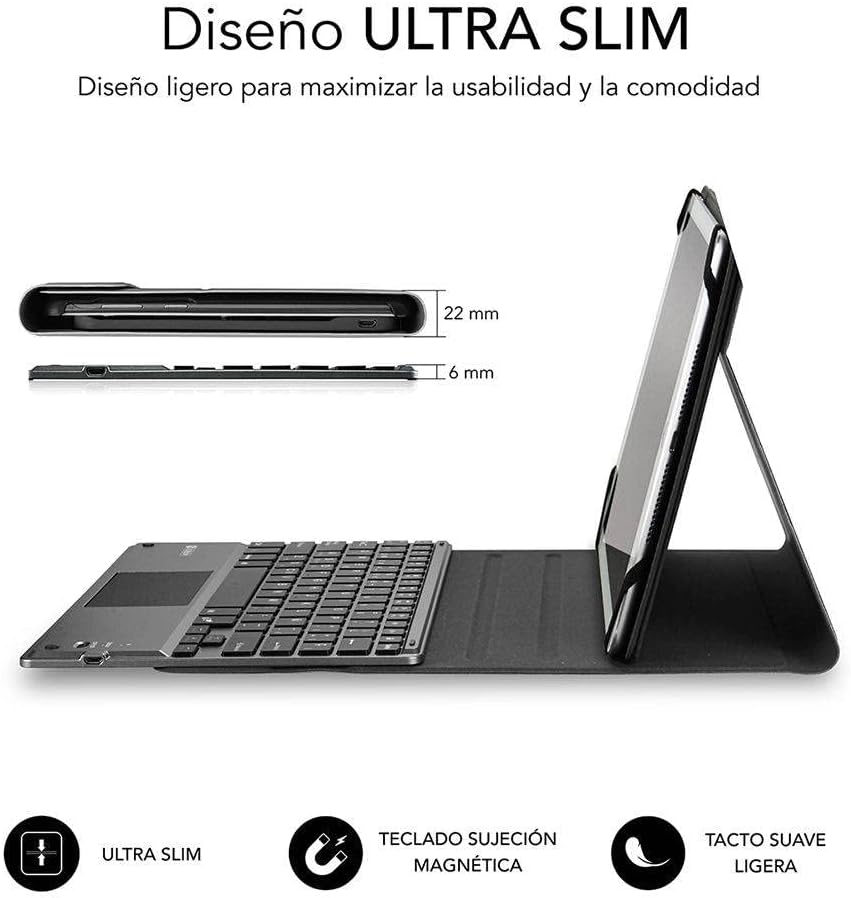 Capa com Teclado Subblim Keytab Pro Bluetooth Touchpad para Tablets de 10.1"-10.8"/ Preta - Imagem 3