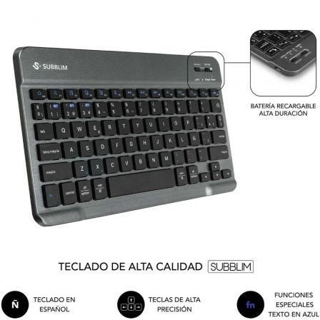 Capa com Teclado Subblim Shock Case Lenovo Tab 10.1" 2025/ Preto - Imagem 3