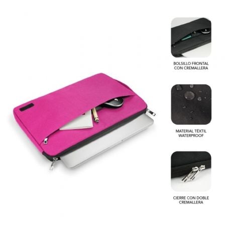 Capa Subblim Urban Laptop Sleeve para Portáteis até 14"/ Rosa - Imagem 2