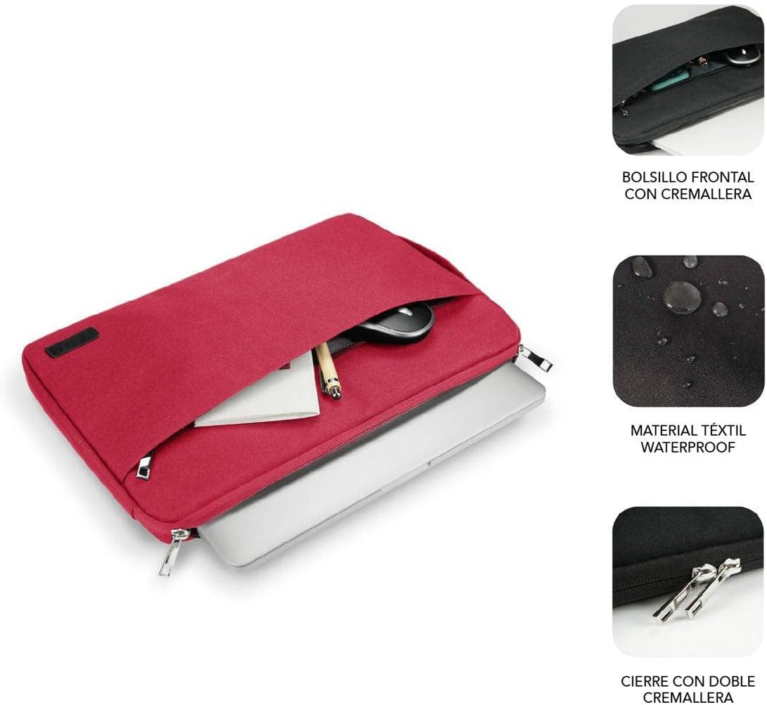 Bolsa Subblim Urban Laptop Sleeve para Portáteis até 15.6"/ Vermelha - Imagem 3