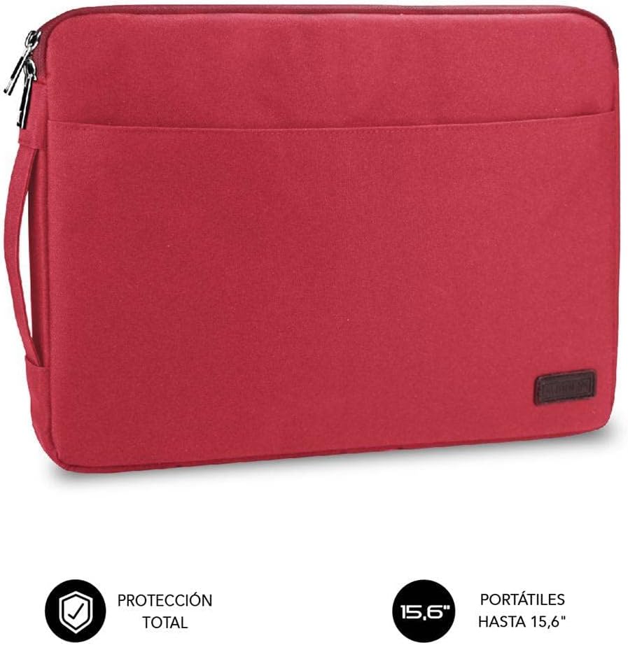 Bolsa Subblim Urban Laptop Sleeve para Portáteis até 15.6"/ Vermelha - Imagem 2