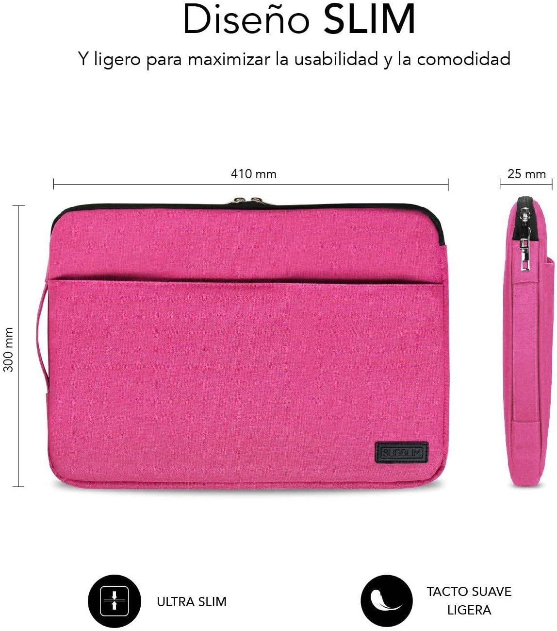 Capa Subblim Urban Laptop Sleeve para Portáteis até 15.6"/ Rosa - Imagem 5