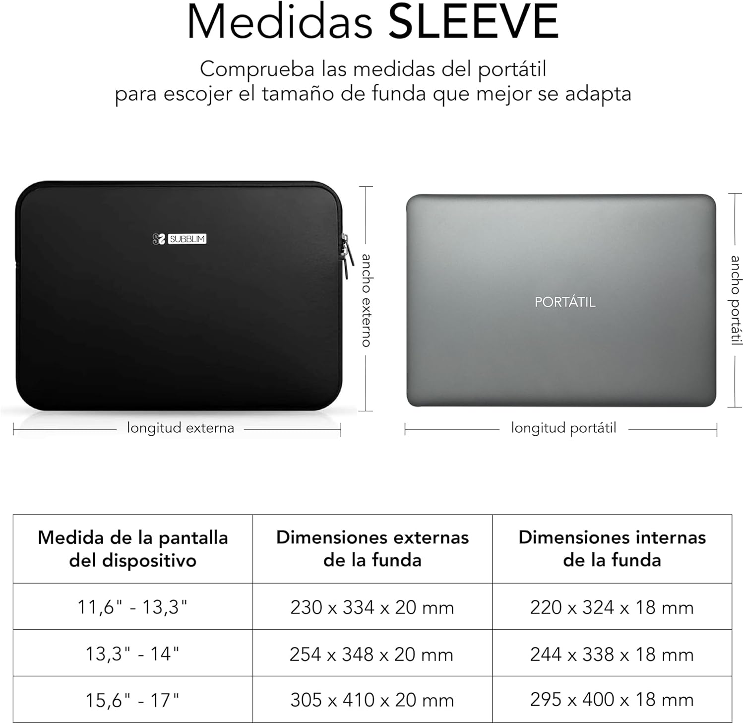Capa Subblim Business Laptop Sleeve Neoprene para Portáteis 13.3"-14"/ Preta - Imagem 4