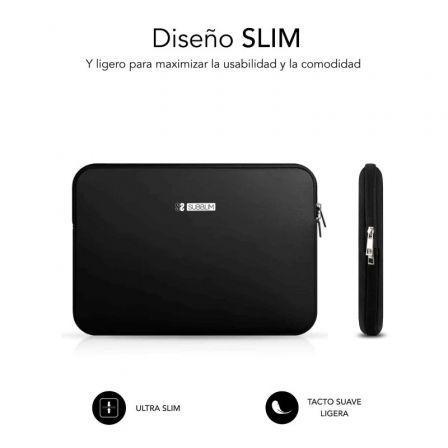 Capa Subblim Business Laptop Sleeve Neoprene V2 para Portáteis até 15.6"/ Preta - Imagem 3