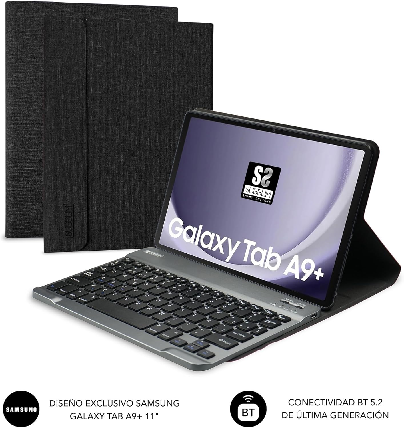 Capa com Teclado Subblim KeyTab Pro BT para Tablets Samsung Galaxy A9+/ Preta - Imagem 3