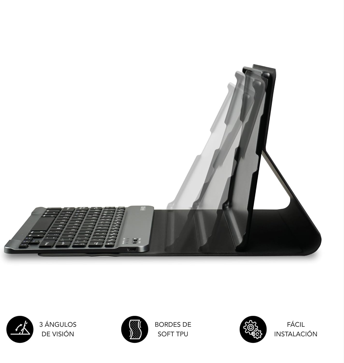 Capa com Teclado Subblim KeyTab Pro BT para Tablets Samsung Galaxy A9+/ Preta - Imagem 4