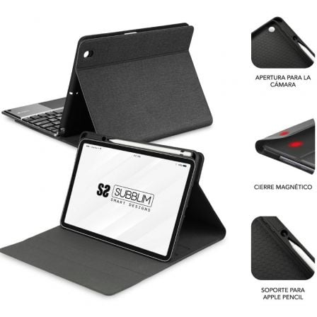 Peliculas com Teclado Subblim KeyTab Pro BT para Tablet iPad 10.9" 10a Gen/ Preta - Imagem 4