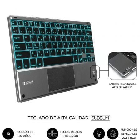 Peliculas com Teclado Subblim KeyTab Pro BT para Tablet iPad 10.9" 10a Gen/ Preta - Imagem 5