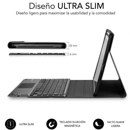 Peliculas com Teclado Subblim KeyTab Pro BT para Tablet iPad 10.9" 10a Gen/ Preta - Imagem 2