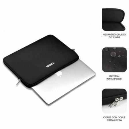 Capa para Portátil Subblim Business Sleeve V2 11.6" a 12.5" Neoprene 3.5mm Preto - Imagem 2