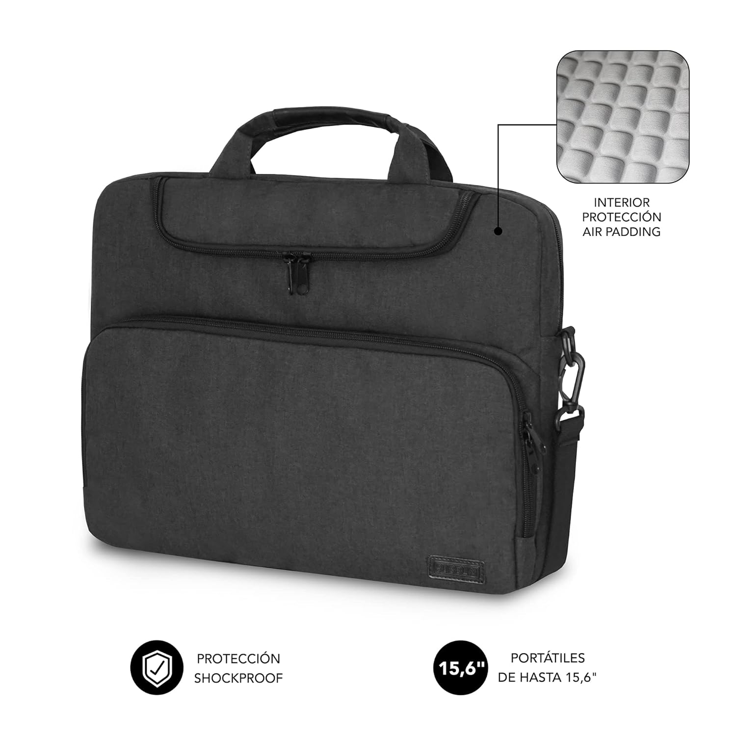 Mala Subblim Air Padding para Portáteis até 15.6"/ Cinzento Escuro - Imagem 2