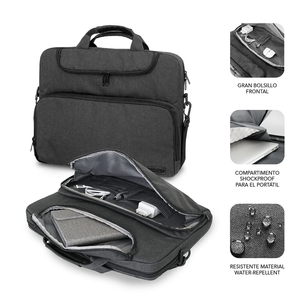 Mala Subblim Air Padding para Portáteis até 15.6"/ Cinzento Escuro - Imagem 3