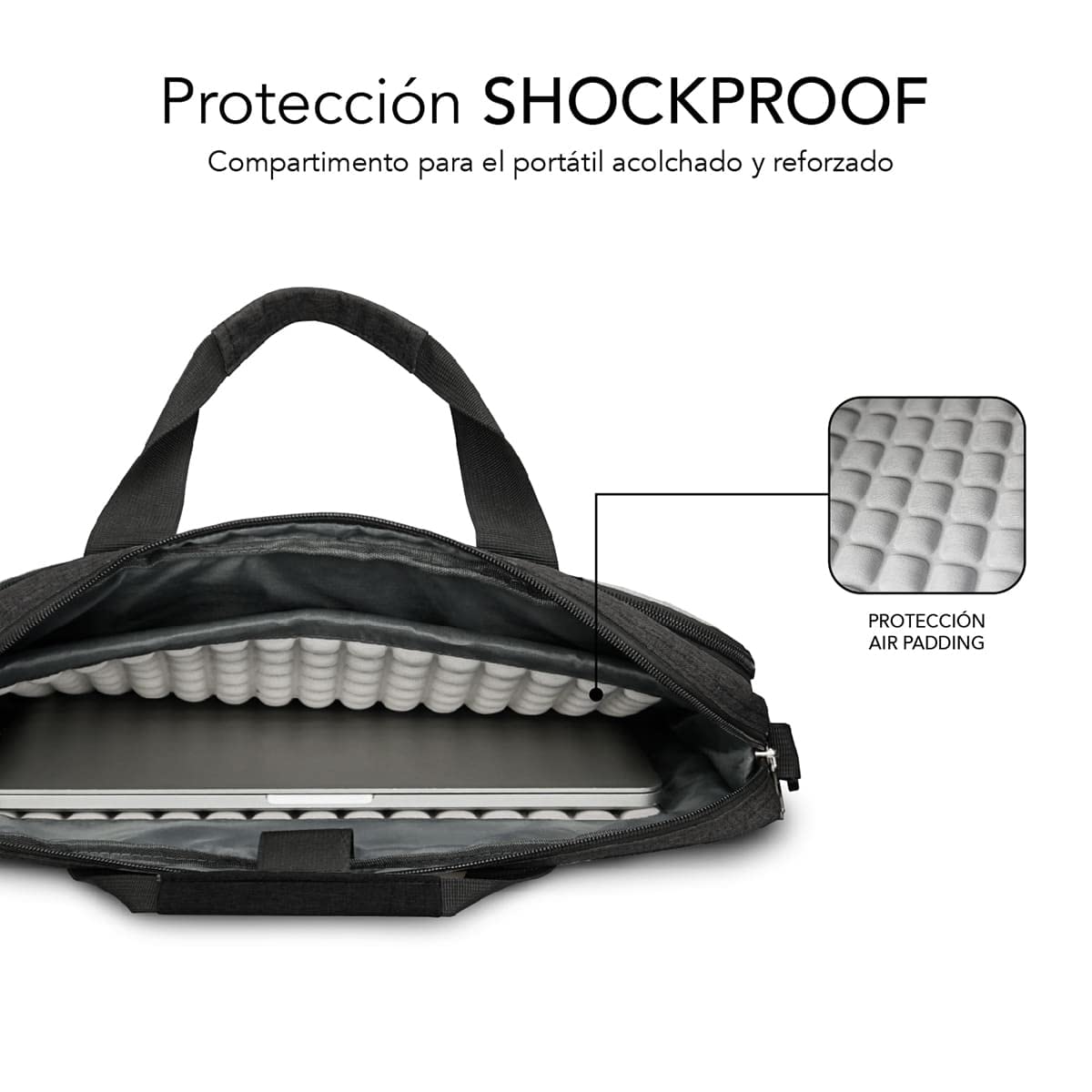 Mala Subblim Air Padding para Portáteis até 15.6"/ Cinzento Escuro - Imagem 4
