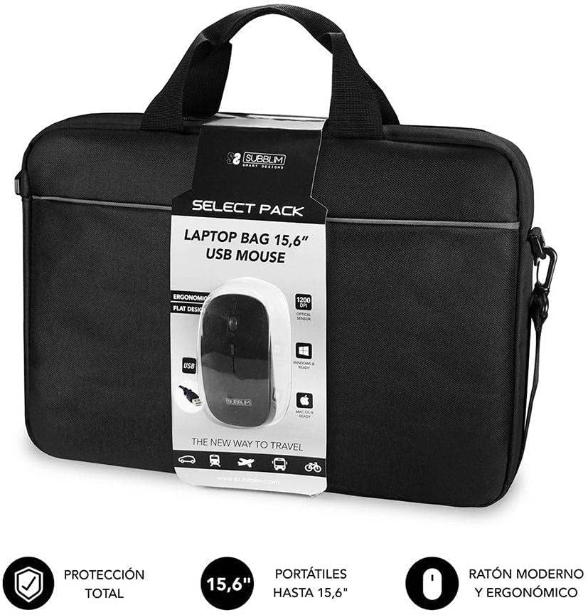 Mala + Rato Subblim Select Pack para Portáteis até 15.6"/ Fita para Trolley/ Preto - Imagem 2