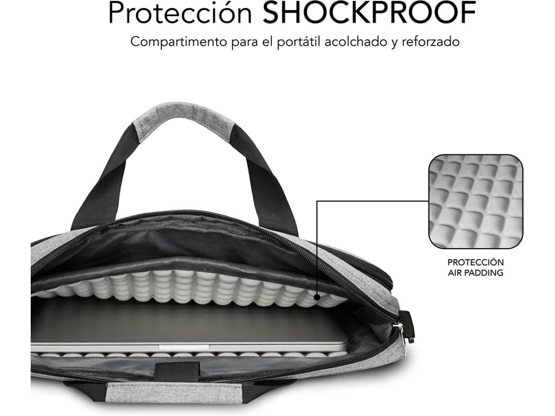 Mala Subblim Air Padding Laptop Bag para Portáteis até 14"/ Fita para Trolley/ Cinzento - Imagem 3