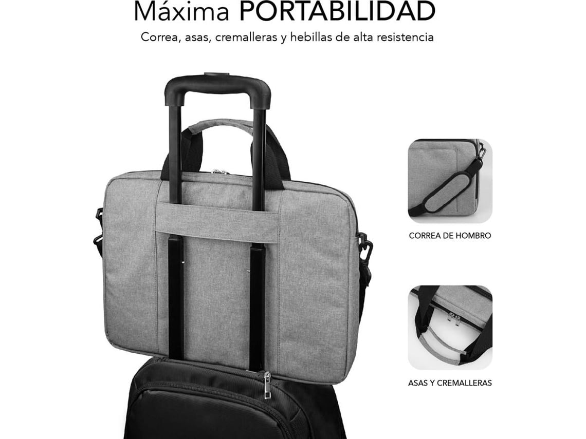 Mala Subblim Air Padding Laptop Bag para Portáteis até 14"/ Fita para Trolley/ Cinzento - Imagem 4