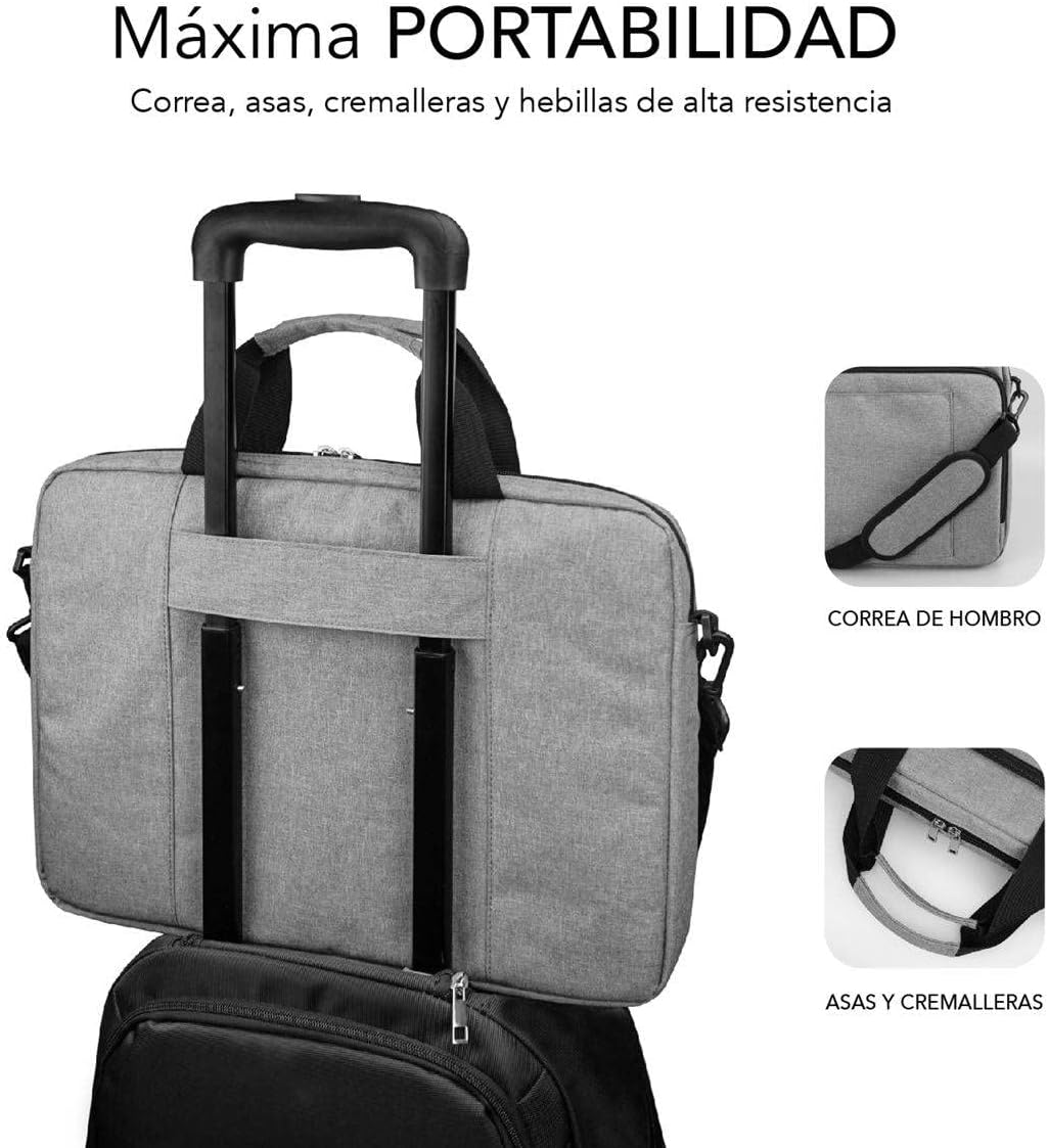 Mala Subblim Air Padding para Portáteis até 15.6"/ Fita para Trolley/ Cinzento - Imagem 5