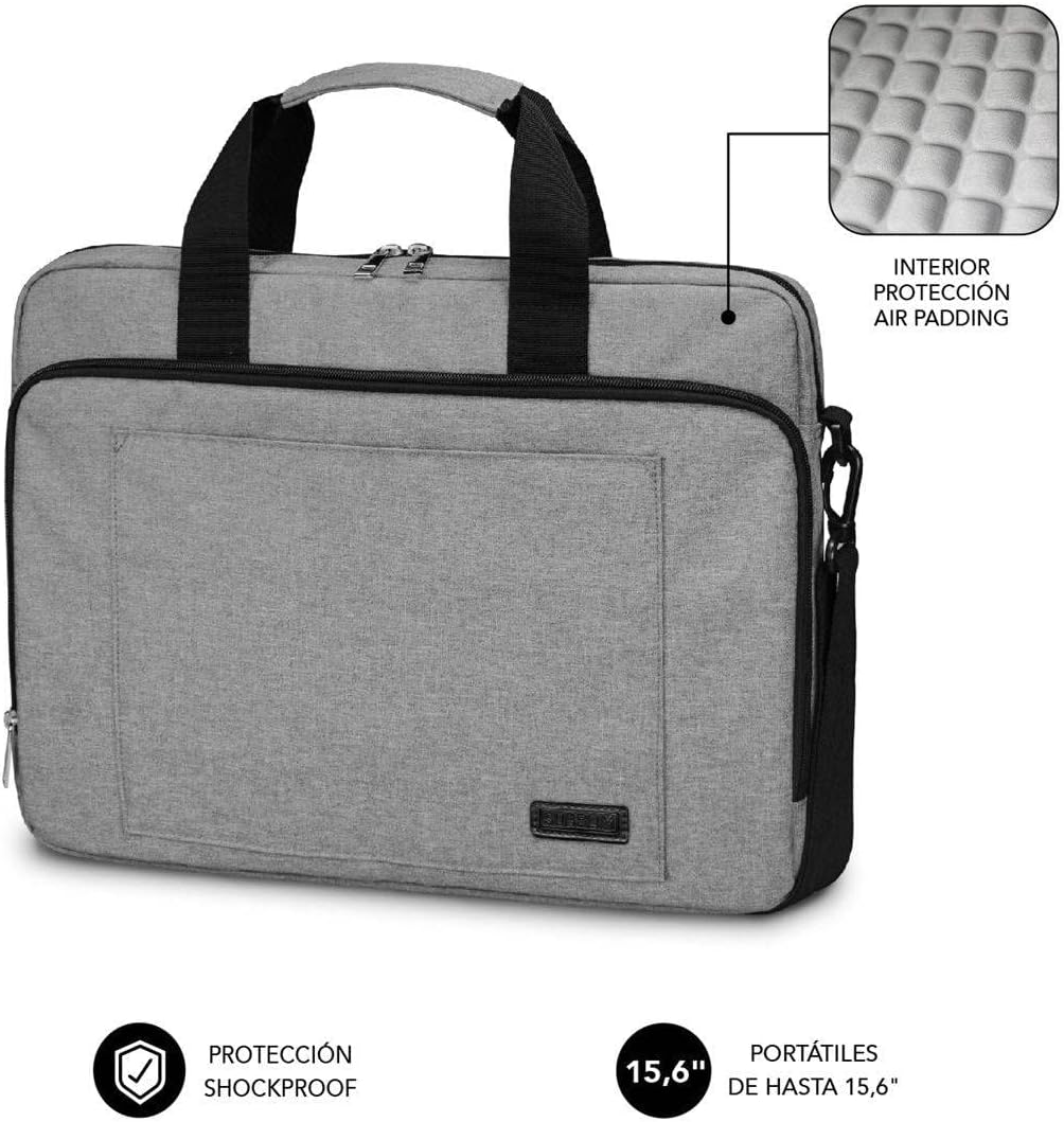 Mala Subblim Air Padding para Portáteis até 15.6"/ Fita para Trolley/ Cinzento - Imagem 2
