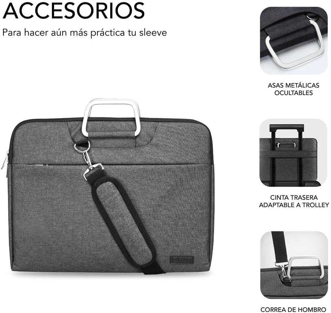 Mala Subblim Business Laptop Sleeve para Portáteis até 15.6"/ Fita para Trolley/ Cinzento - Imagem 6