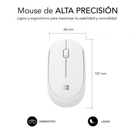 Rato Sem Fios Subblim Business Plus Silencioso/ Até 1200 DPI/ Branco - Imagem 3