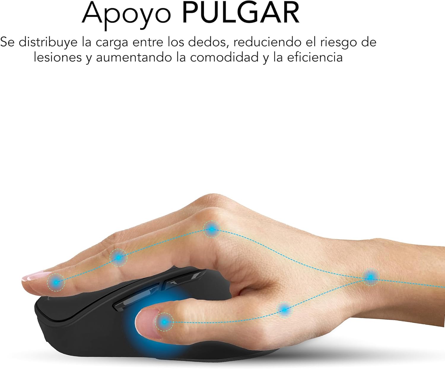Rato Ergonómico Sem Fios por Bluetooth/ 2.4GHz Subblim Comfort Ergo Dual Battery/ Bateria recarregável/ Até 2400 DPI/ Preto - Imagem 6