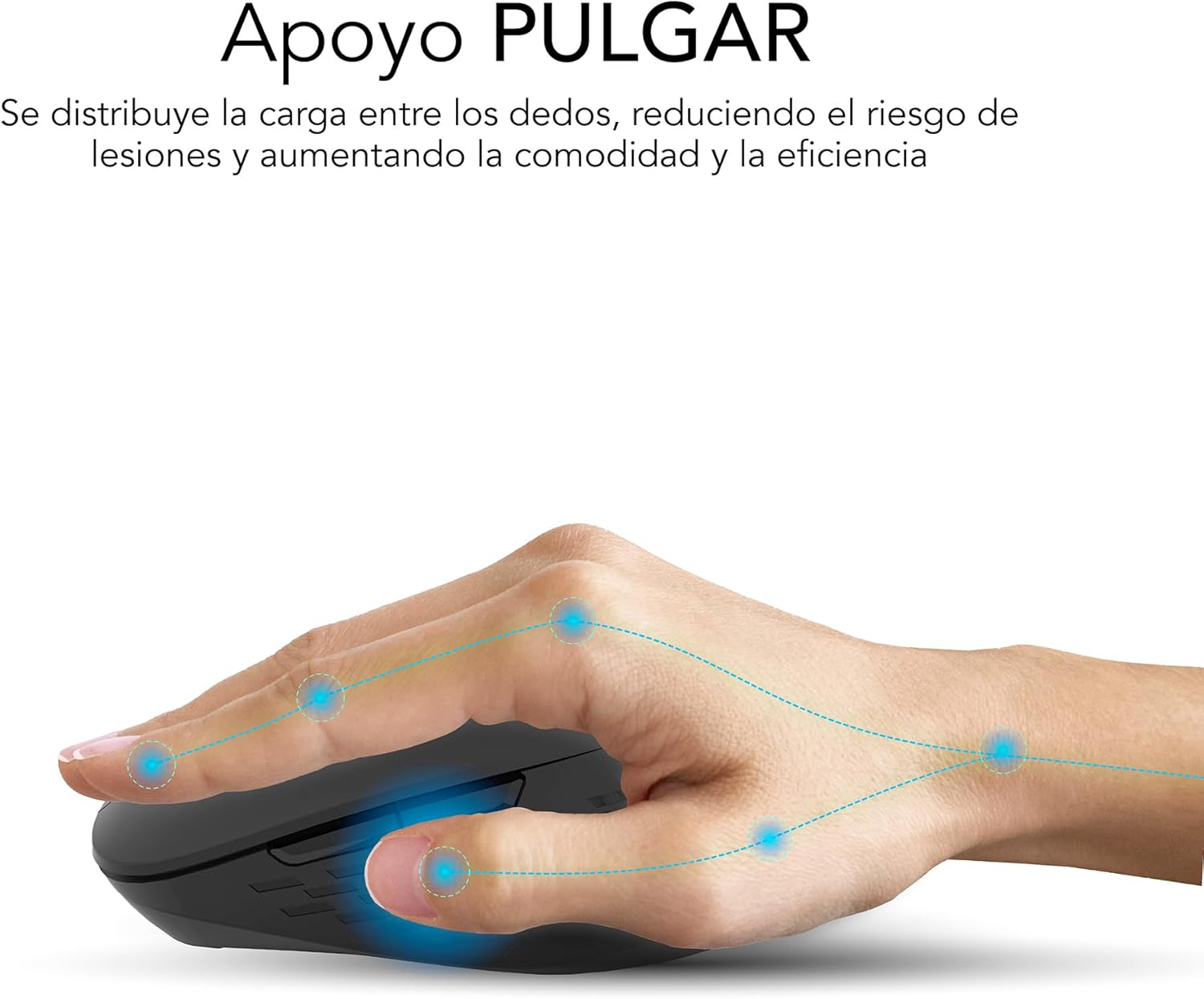 Rato Ergonómico Sem Fios por Bluetooth/ 2.4GHz Subblim Curve Ergo Dual Battery/ Bateria recarregável/ Até 1600 DPI/ Preto - Imagem 5