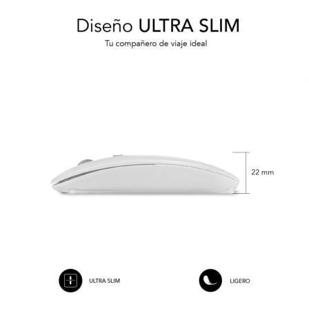 Rato Sem Fios por Bluetooth Subblim Dual Flat/ Bateria Recarregável/ Até 1600 DPI/ Branco - Imagem 3