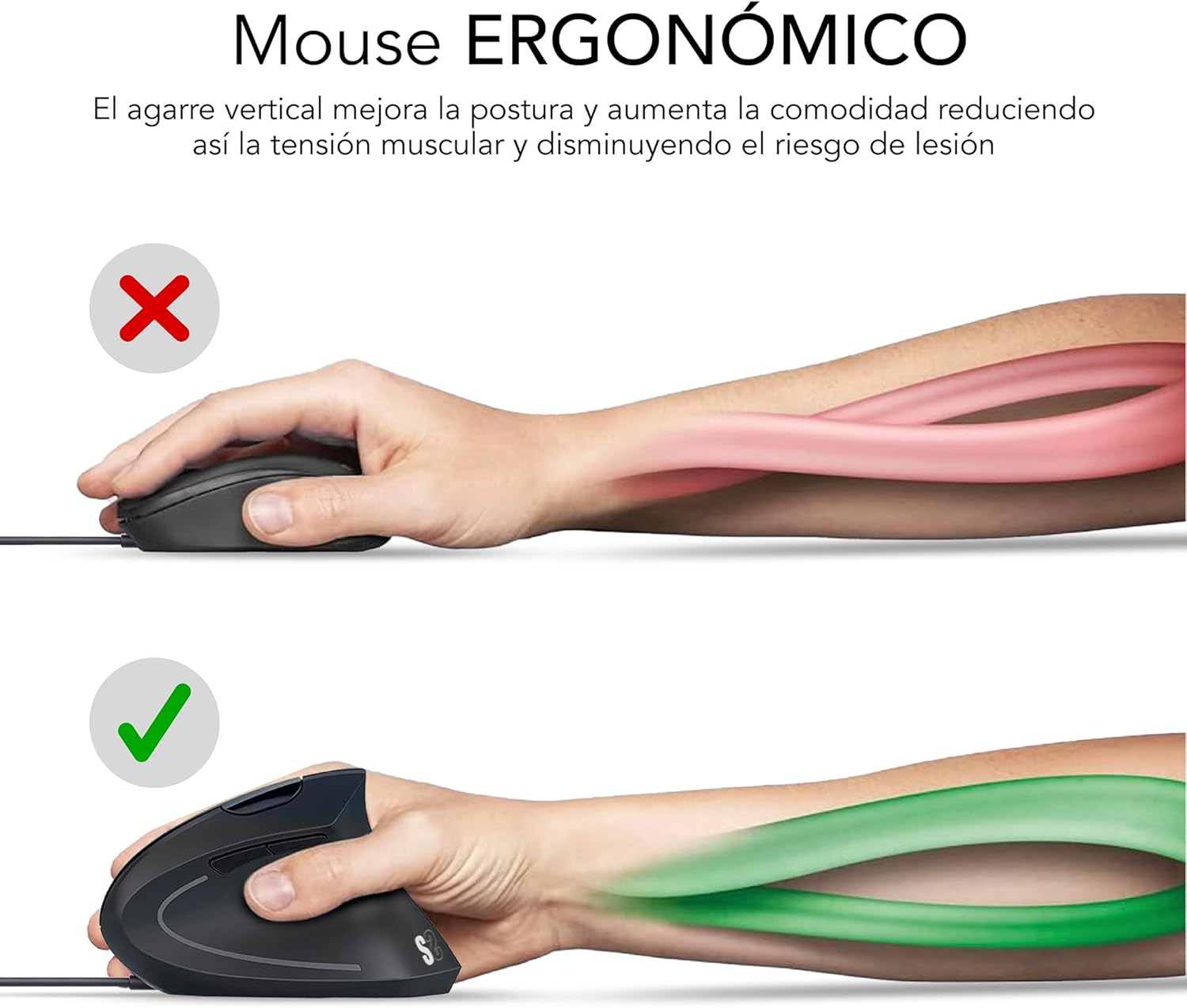 Rato Vertical Subblim Glide Vertical Ergo Wired/ Até 1600 DPI/ Preto - Imagem 7