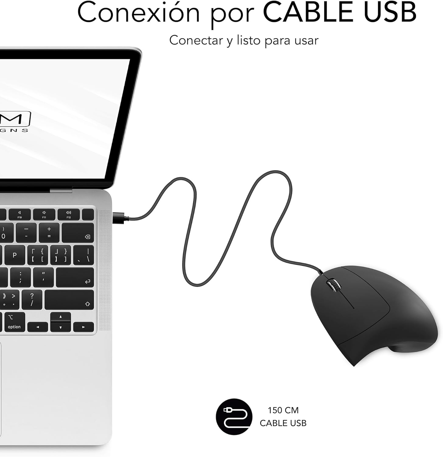 Rato Vertical Subblim Glide Vertical Ergo Wired/ Até 1600 DPI/ Preto - Imagem 3