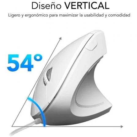 Rato Vertical Subblim Glide Ergo Wired Óptico 1600 DPI Silencioso Branco - Imagem 3