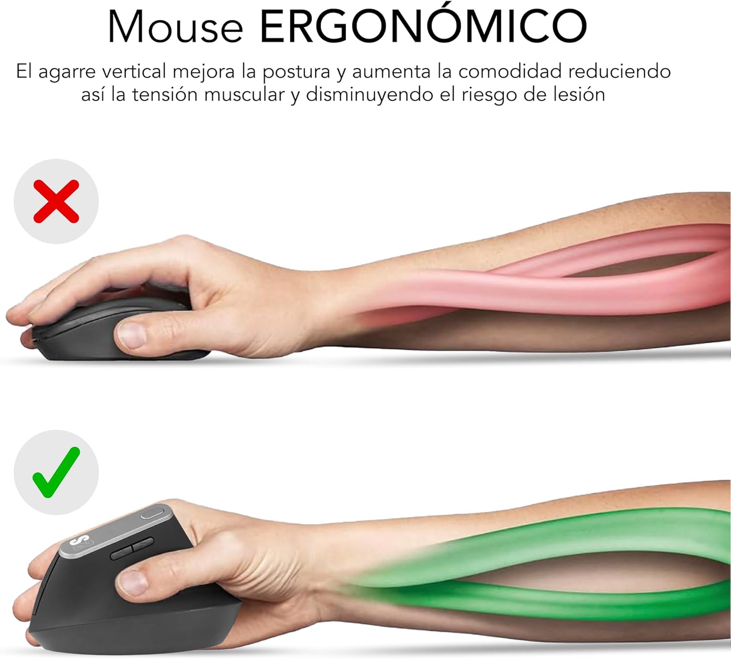 Rato Ergonómico Sem Fios por Bluetooth/ 2.4GHz Subblim Nature Vertical Ergo Dual Battery/ Bateria Recarregável/ Até 4000 DPI/ Preto - Imagem 6