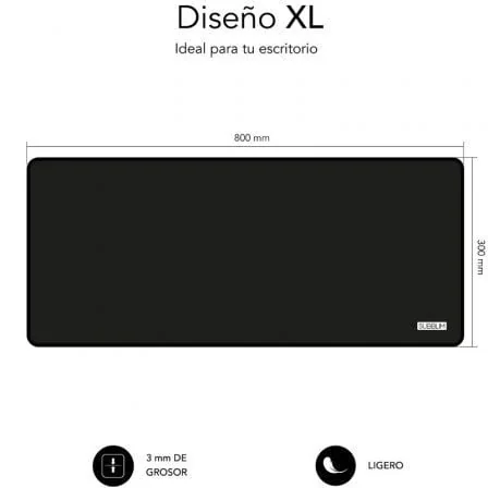 Conjunto Rato Sem Fios e Tapete de Rato XL SUBBLIM Harmony 1200 DPI 80x30cm Preto - Imagem 5